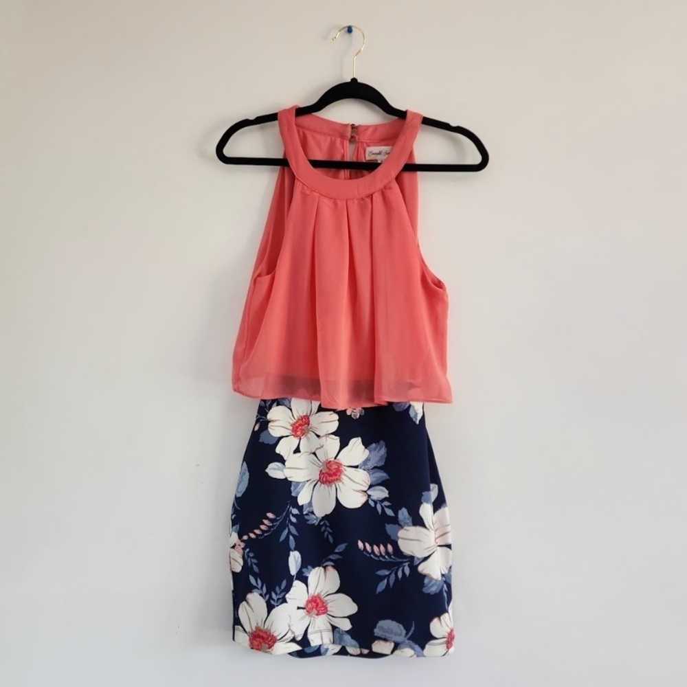Emerald Sundae Coral Sleeveless Dress